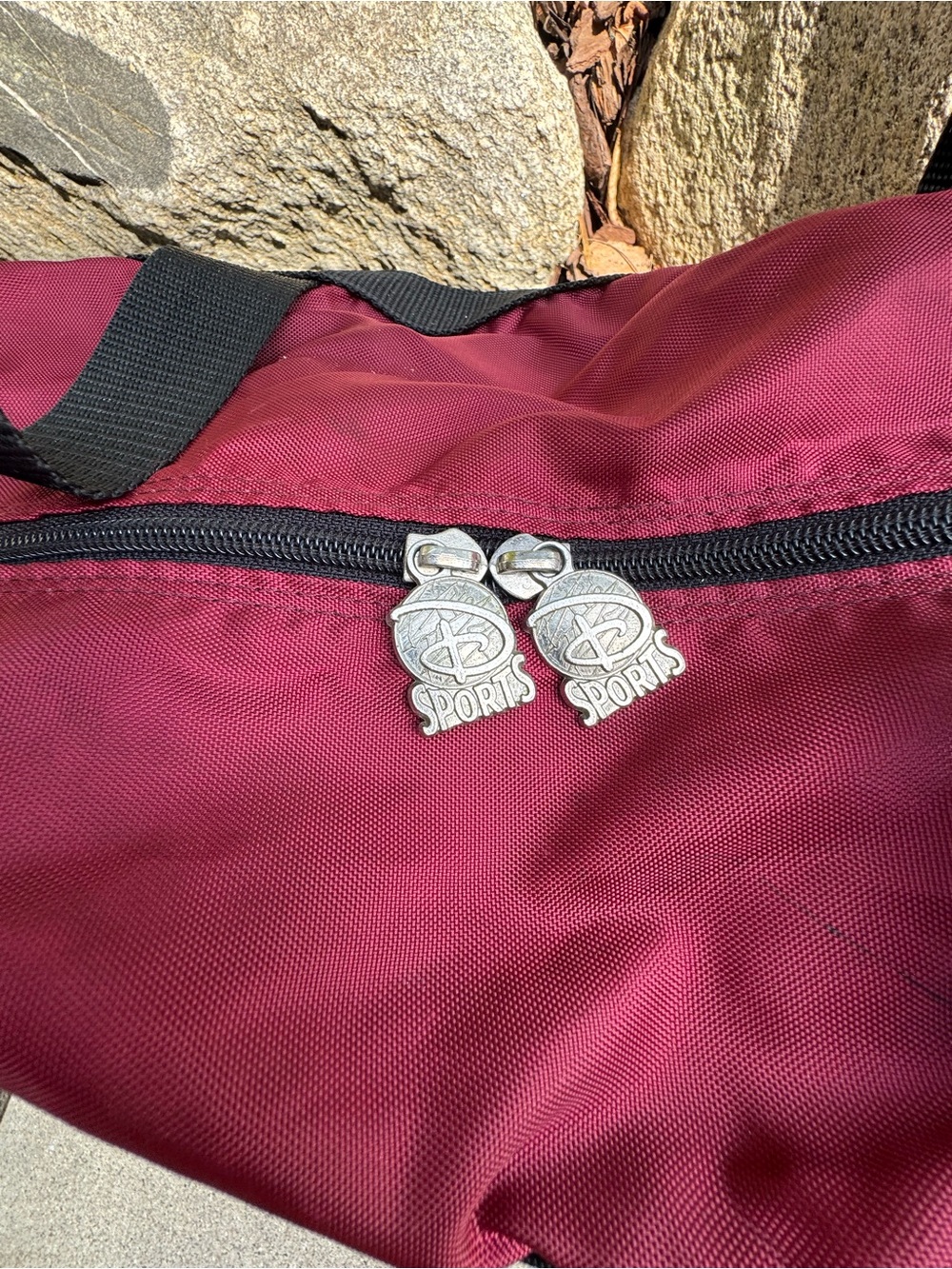 Disney Vintage Marathon Burgundy Duffel Bag with Mickey Graphic - Picture 4 of 9